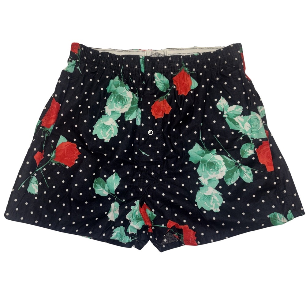 Bloomers Cotton Shorts Womens sz Lg Stretchy Trendy Polkadot Rosed Boxer Whimsig